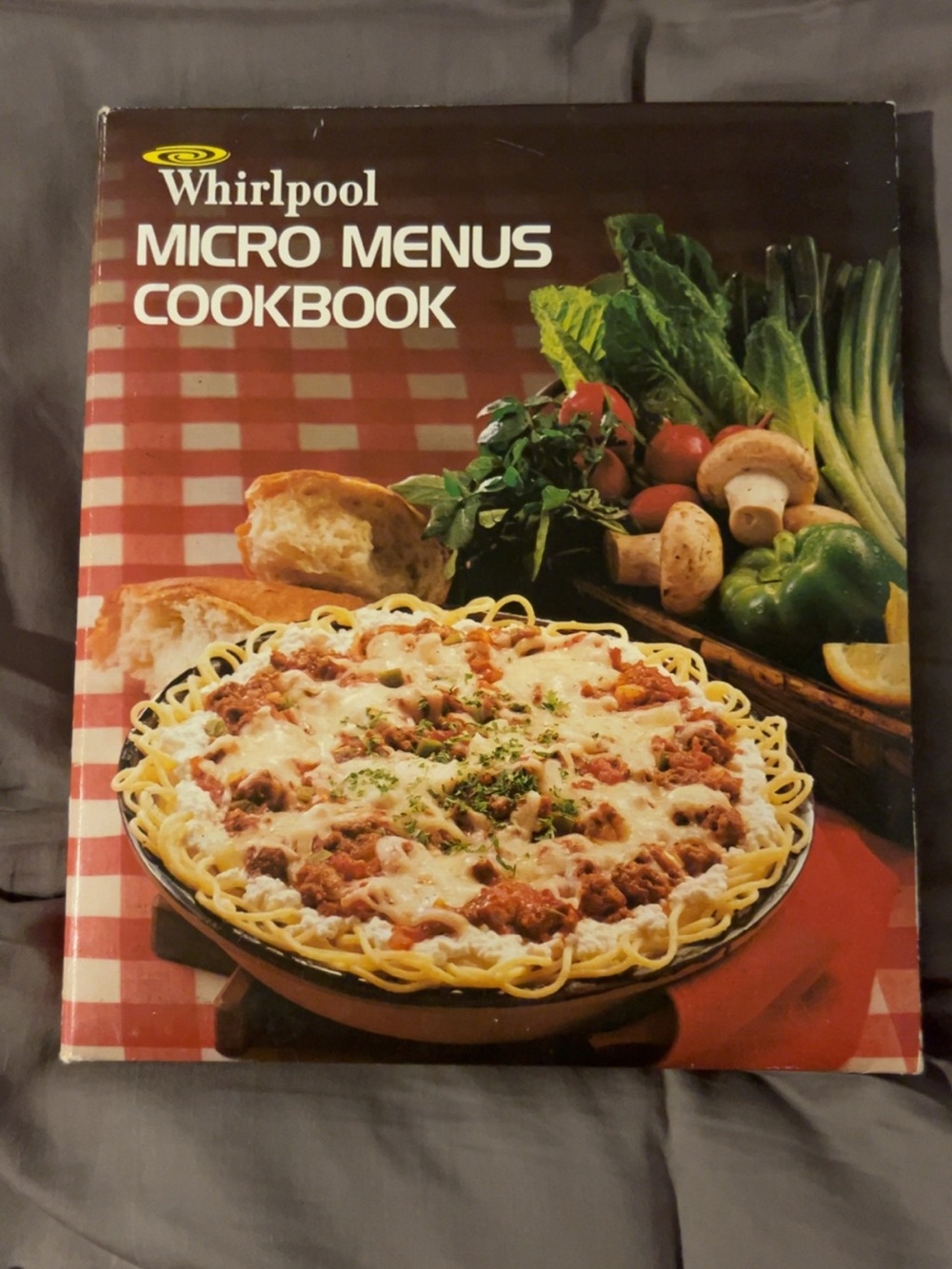 Whirlpool Micro Menus Cookbook 1976- Red Cover with Food Photo